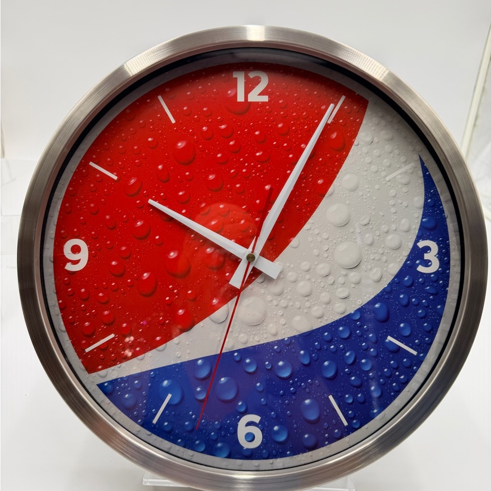Pepsi Red, White & Blue Logo Wall 14” Clock - Picture 2 of 15